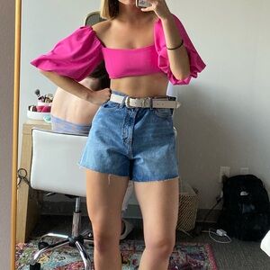 Zara Fuchsia Puff Sleeve Blouse